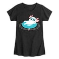thumbnail image 1 of Instant Message - Axolotl Pool Floatie - Toddler & Youth Girls Short Sleeve Graphic T-Shirt, 1 of 6