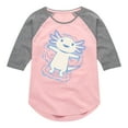 thumbnail image 1 of Instant Message - Axolotl Snow Angel   - Toddler & Youth Girls Raglan Graphic T-Shirt, 1 of 4