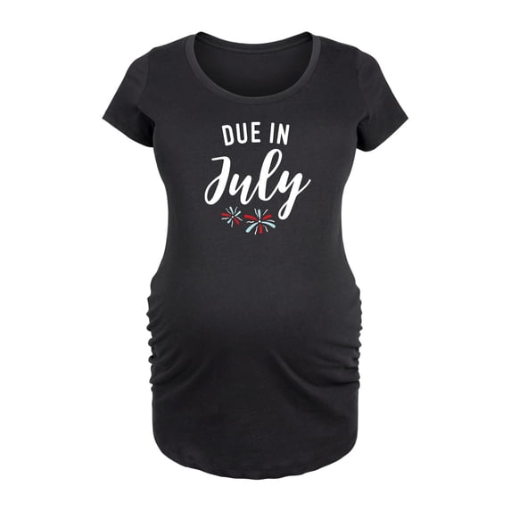 Instant Message - Baby Due in July - Women's Maternity Scoop Neck Graphic T-Shirt