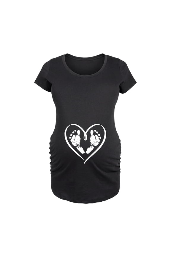 - Baby Footprint Heart - Women's Maternity Scoop Neck Graphic T-Shirt