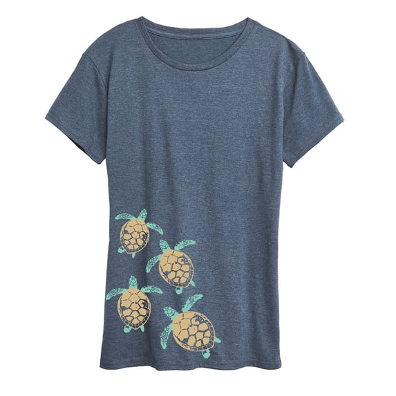 Instant Message - Baby Turtle Trail Bottom Side Hit Short Sleeve Graphic T-Shirt