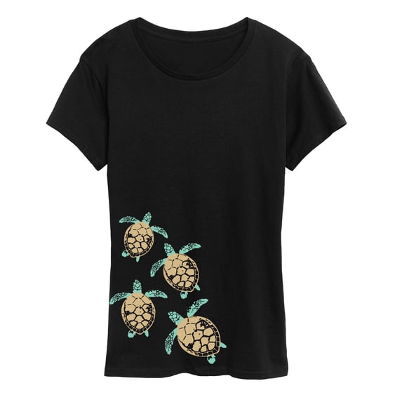 Instant Message - Baby Turtle Trail Bottom Side Hit Short Sleeve Graphic T-Shirt