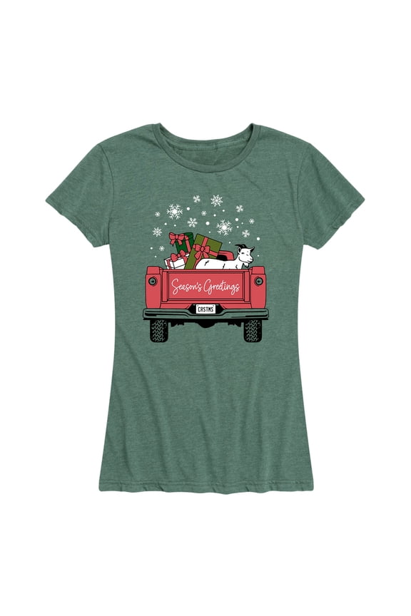 - Back Of Farm Christmas Truck - Women's Short Sleeve Graphic T-Shirt