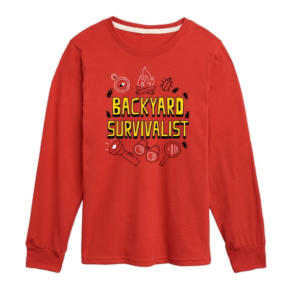 Instant Message - Backyard Survivalist - Toddler & Youth Long Sleeve Graphic T-Shirt