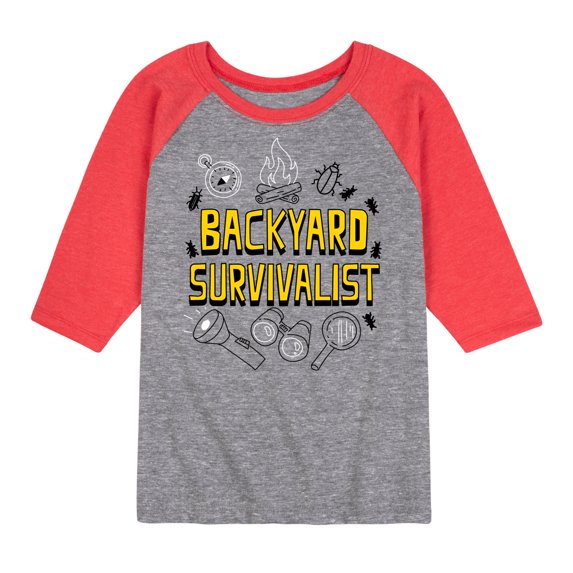 Instant Message - Backyard Survivalist - Toddler & Youth Raglan Graphic T-Shirt