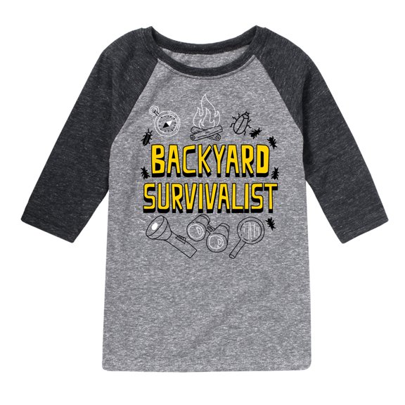 Instant Message - Backyard Survivalist - Toddler & Youth Raglan Graphic T-Shirt