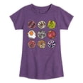 thumbnail image 1 of Instant Message - Bagel Grid - Toddler And Youth Girls Fitted Short Sleeve Graphic T-Shirt, 1 of 5