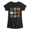 thumbnail image 1 of Instant Message - Bagel Grid - Toddler And Youth Girls Fitted Short Sleeve Graphic T-Shirt, 1 of 5
