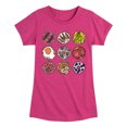 thumbnail image 1 of Instant Message - Bagel Grid - Toddler And Youth Girls Fitted Short Sleeve Graphic T-Shirt, 1 of 5