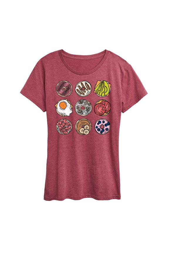 - Bagel Grid - Women's Short Sleeve Graphic T-Shirt