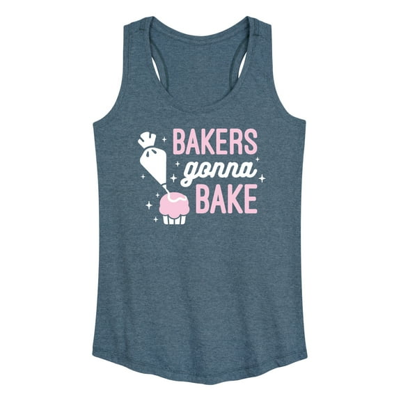 Instant Message - Bakers Gonna Bake - Icing Cupcakes - Women's Racerback Tank Top