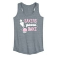 thumbnail image 1 of Instant Message - Bakers Gonna Bake - Icing Cupcakes - Women's Racerback Tank Top, 1 of 6