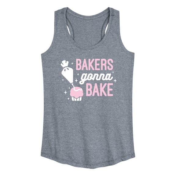 Instant Message - Bakers Gonna Bake - Icing Cupcakes - Women's Racerback Tank Top