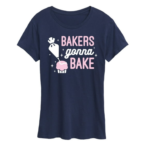 Instant Message - Bakers Gonna Bake - Icing Cupcakes - Women's Short Sleeve Graphic T-Shirt