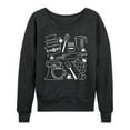 thumbnail image 1 of Instant Message - Baking Tools Line Art - Women's Lightweight French Terry Long Sleeve Shirt, 1 of 6