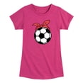 thumbnail image 1 of Instant Message - Bandana Soccer Ball - Toddler Girls Fitted Short Sleeve T-Shirt, 1 of 4