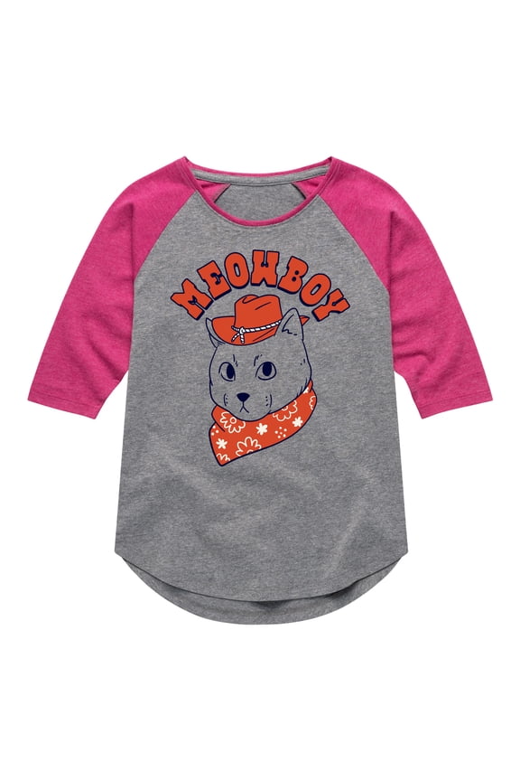 - Barn Cat - Toddler & Youth Girls Raglan Graphic T-Shirt