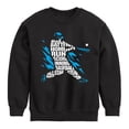 thumbnail image 1 of Instant Message - Baseball Batter Words - Youth Crew Fleece Sweatshirt, 1 of 5
