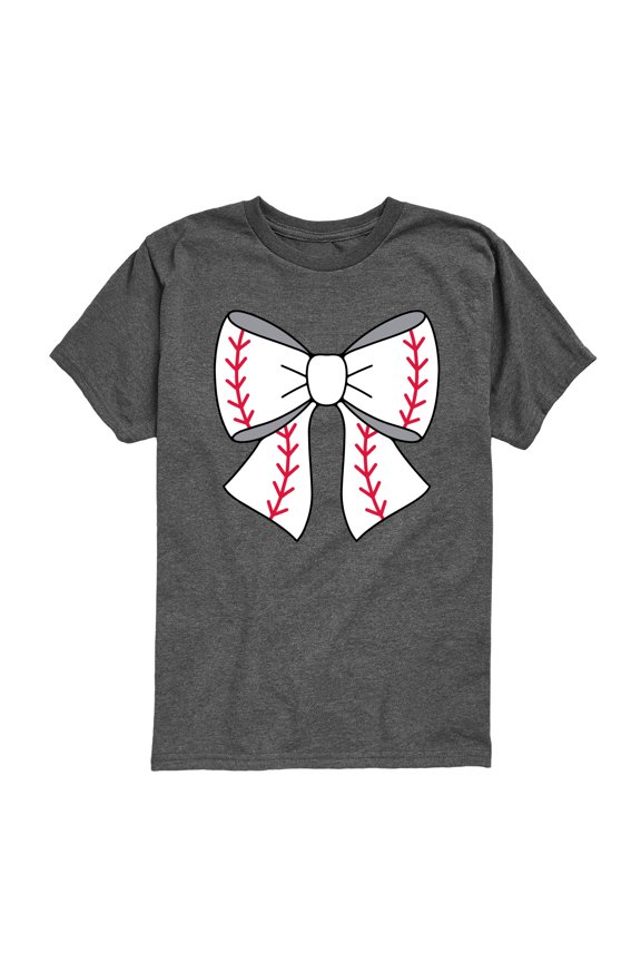 - Baseball Bow - Youth Short Sleeve Graphic T-Shirt