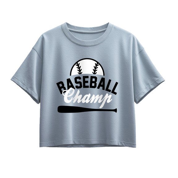 Instant Message - Baseball Champ Short Sleeve Boxy Graphic T-Shirt