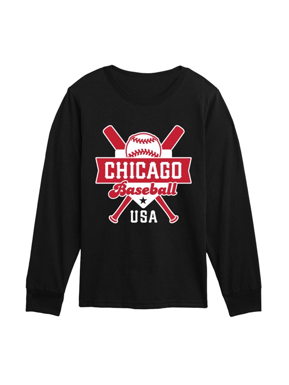 - Baseball Chicago Boys' Long Sleeve Graphic T-Shirt