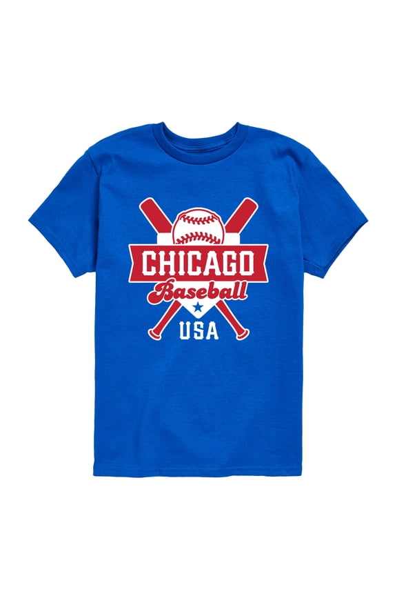 - Baseball Chicago - Youth Boys Short Sleeve Graphic T-Shirt