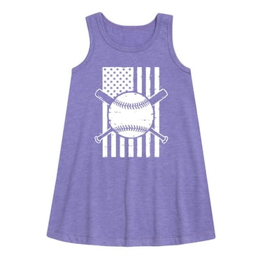 Instant Message - Baseball Flag - Girls Aline Dress