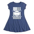 thumbnail image 1 of Instant Message - Baseball Flag - Girls Fit And Flare Cap Sleeve Dress, 1 of 5