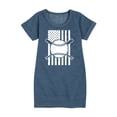 thumbnail image 1 of Instant Message - Baseball Flag - Girls Ss Fleece Dress, 1 of 6