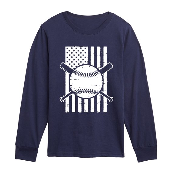 Instant Message - Baseball Flag - Kids Long Sleeve Tee