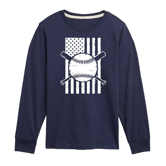 Instant Message - Baseball Flag - Kids Long Sleeve Tee