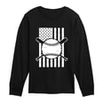 thumbnail image 1 of Instant Message - Baseball Flag - Youth Boys Long Sleeve Graphic T-Shirt, 1 of 6