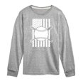 thumbnail image 1 of Instant Message - Baseball Flag - Kids Long Sleeve Tee, 1 of 6