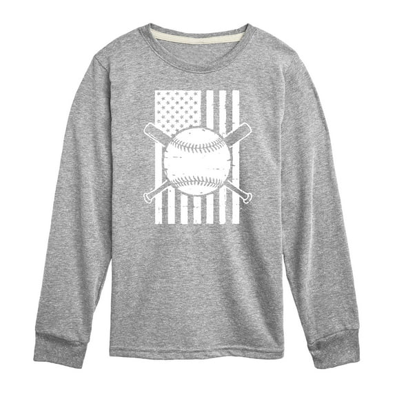 Instant Message - Baseball Flag - Kids Long Sleeve Tee
