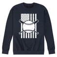 thumbnail image 1 of Instant Message - Baseball Flag - Men's Crew Neck Fleece Pullover, 1 of 6