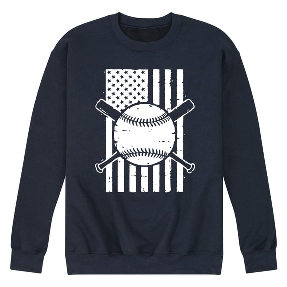 Instant Message - Baseball Flag - Men's Crew Neck Fleece Pullover