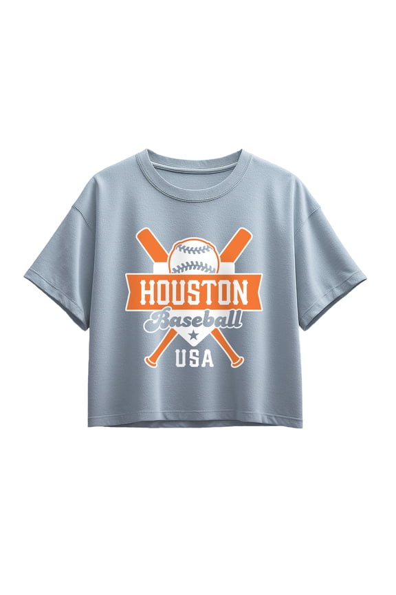 - Baseball Houston - Youth Girls Boxy T-Shirt