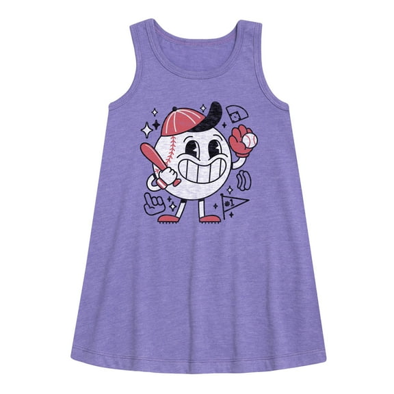 Instant Message - Baseball Mascot - Girls Aline Dress