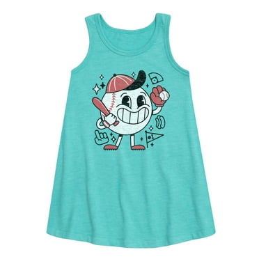Instant Message - Baseball Mascot - Girls Aline Dress