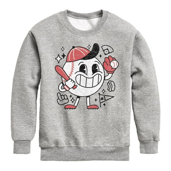 Instant Message - Baseball Mascot - Kids Crew Fleece