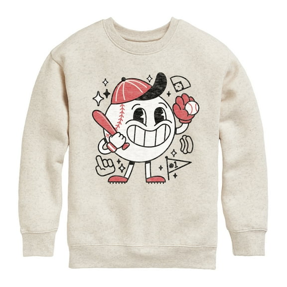 Instant Message - Baseball Mascot - Kids Crew Fleece