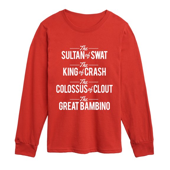 Instant Message - Baseball Nicknames - Youth Boys Long Sleeve Graphic T-Shirt