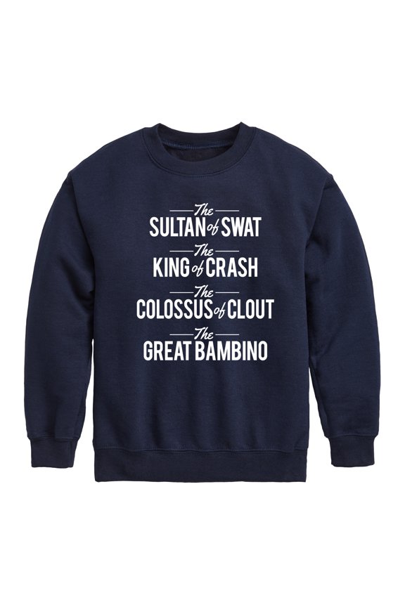 - Baseball Nicknames - Youth Crew Fleece Sweatshirt