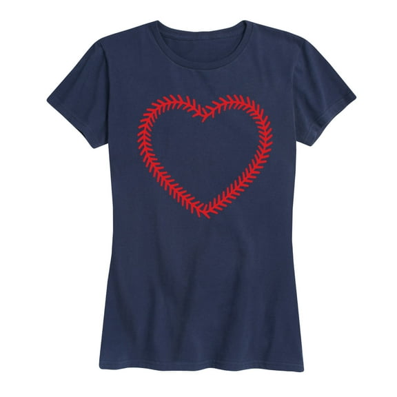 Instant Message - Baseball Stitch Heart - Women's Short Sleeve Graphic T-Shirt
