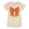 thumbnail image 1 of Instant Message - Basketball Bow - Youth Girls Short Sleeve T-Shirt, 1 of 5