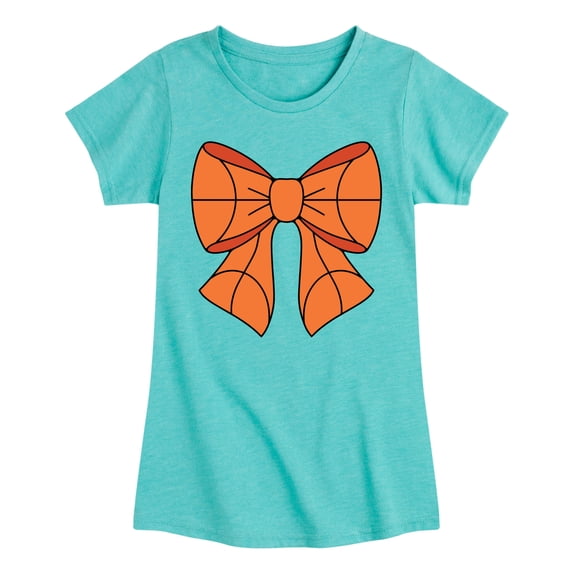 Instant Message - Basketball Bow - Youth Girls Short Sleeve T-Shirt