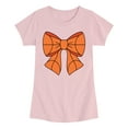 thumbnail image 1 of Instant Message - Basketball Bow - Youth Girls Short Sleeve T-Shirt, 1 of 5