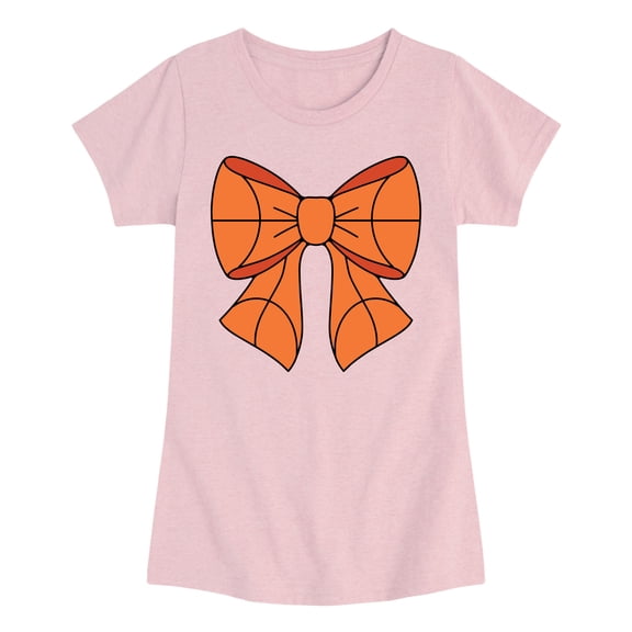 Instant Message - Basketball Bow - Youth Girls Short Sleeve T-Shirt