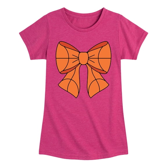 Instant Message - Basketball Bow - Youth Girls Short Sleeve T-Shirt