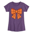 thumbnail image 1 of Instant Message - Basketball Bow - Youth Girls Short Sleeve T-Shirt, 1 of 5